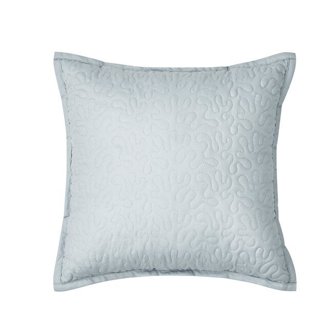 Evergreen Blue 16 Inch Square Quilted Decorative Throw Pillow, BLUE, hi-res image number null