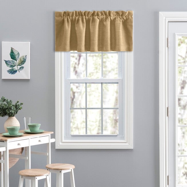 Hudson Tailored Valance Textured Tweed Solid Color, FLAX, hi-res image number null