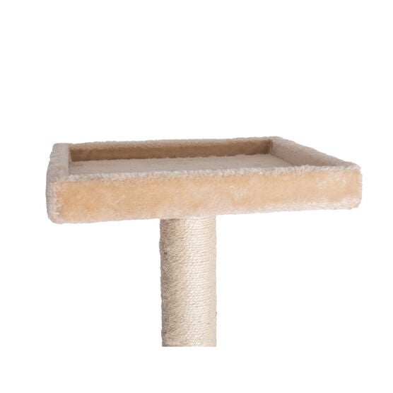 Gleepet 57" Beige Real Wood Cat Tree With Playhouse And Perch, , alternate image number null