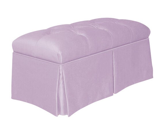 Skirted Storage Bench In Shantung Benches Ottomans Brylane Home