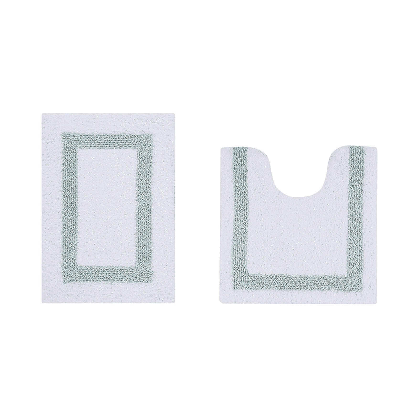 Hotel Collection 100% Cotton 2 Piece (17 inches X 24 inches | 20 inches X 20 inches) Bath Rug Set, WHITE BLUE, hi-res image number 0