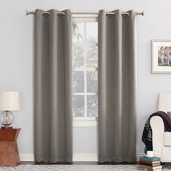 Sun Zero™ Blackout Greenwich Grommet Panel, GREY, hi-res image number null