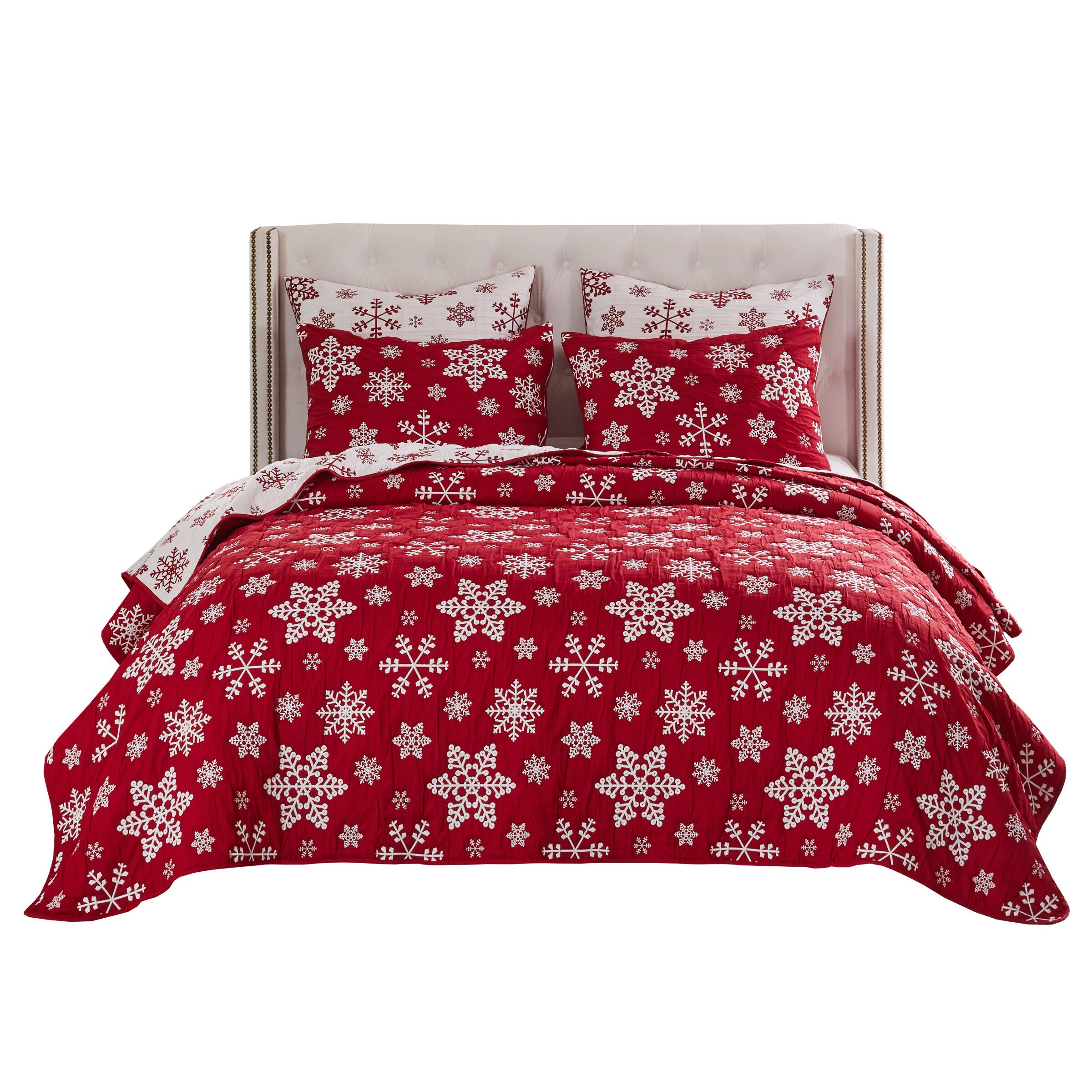 Novelty Holiday Matelass&eacute; Coverlet Set, PEPPERMINT PARTY, alternate image number 4