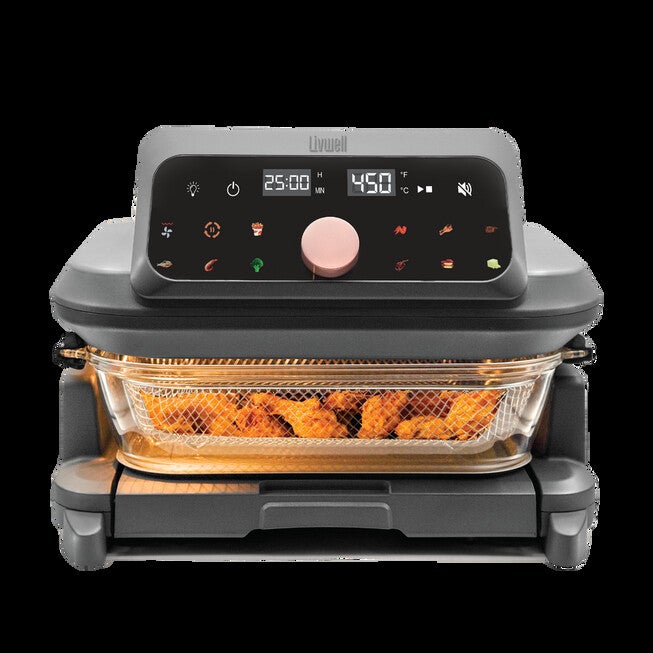 Livwell 6 Quart Glass Container Air Fryer, MATTE GREY, hi-res image number null