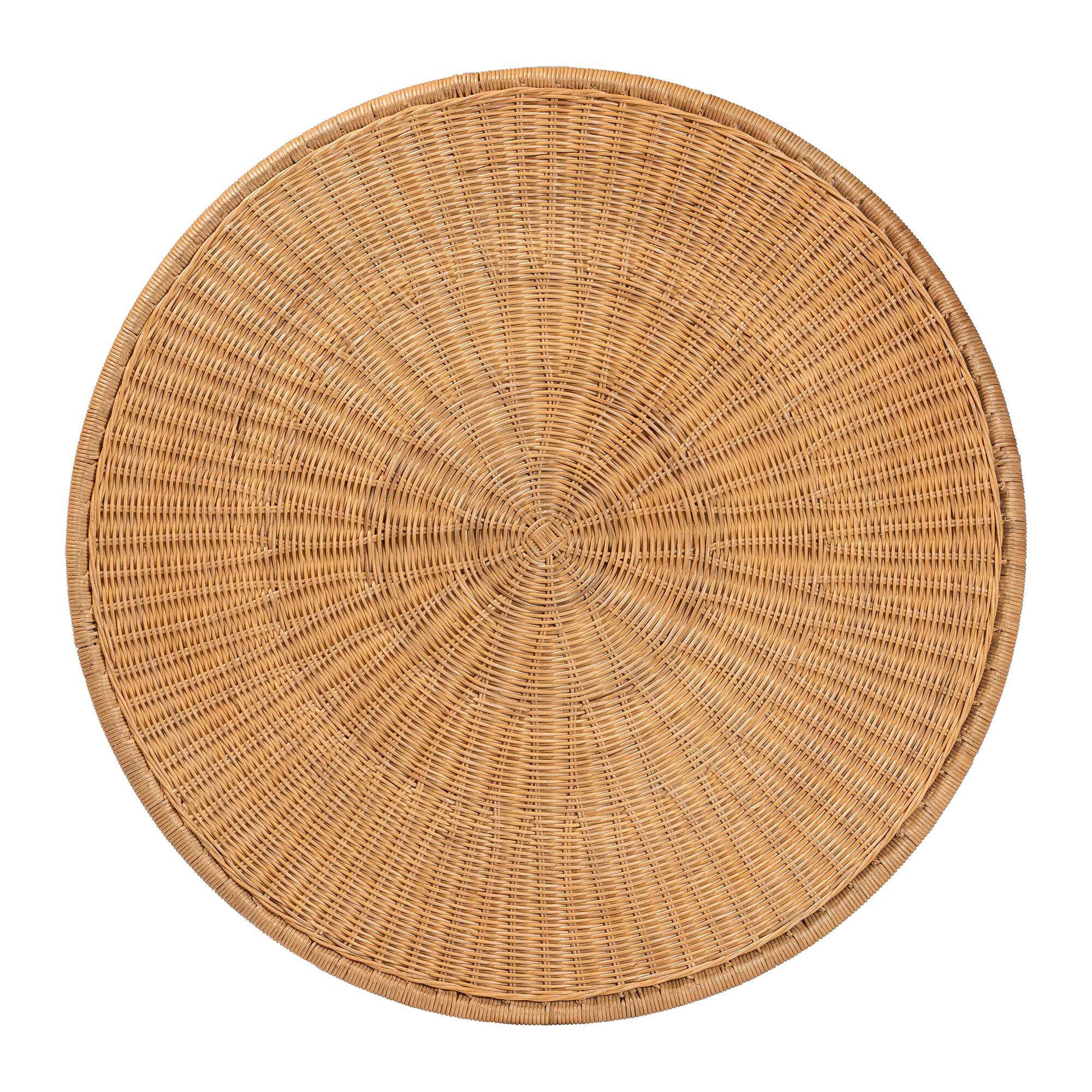 Caroline Round Natural Rattan Coffee Table, LIGHT HONEY, alternate image number 4