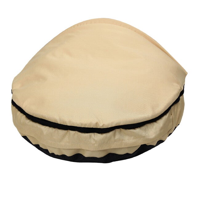 Happycare Tex Durable Oxford to Sherpa Pet Cave and Round Pet Bed, 25 inches, with Removable top and Insert, Khaki, , alternate image number null