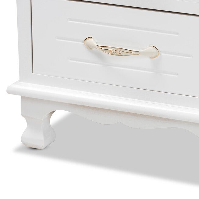Layton Classic And Traditional White Finished Wood 3-Drawer Nightstand, , alternate image number 5