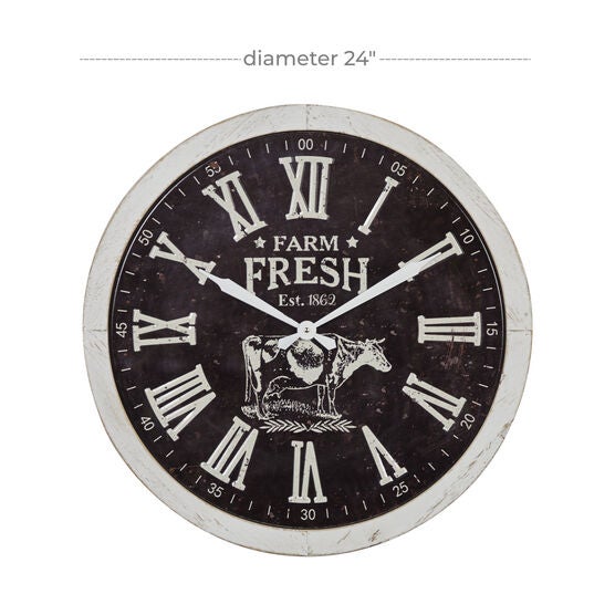 Black Farmhouse Wood Wall Clock, , alternate image number null