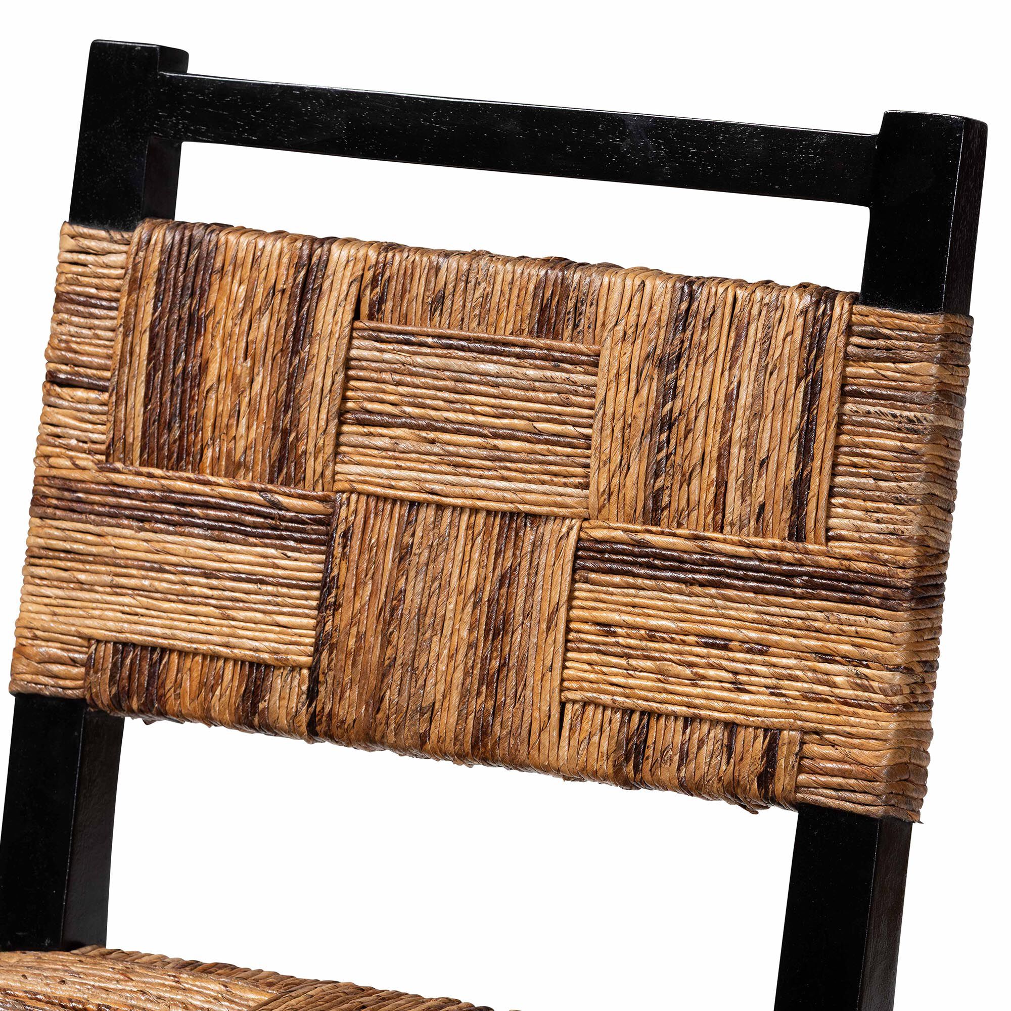 Raniya Seagrass Counter Stool Set of 2, BLACK, alternate image number 4