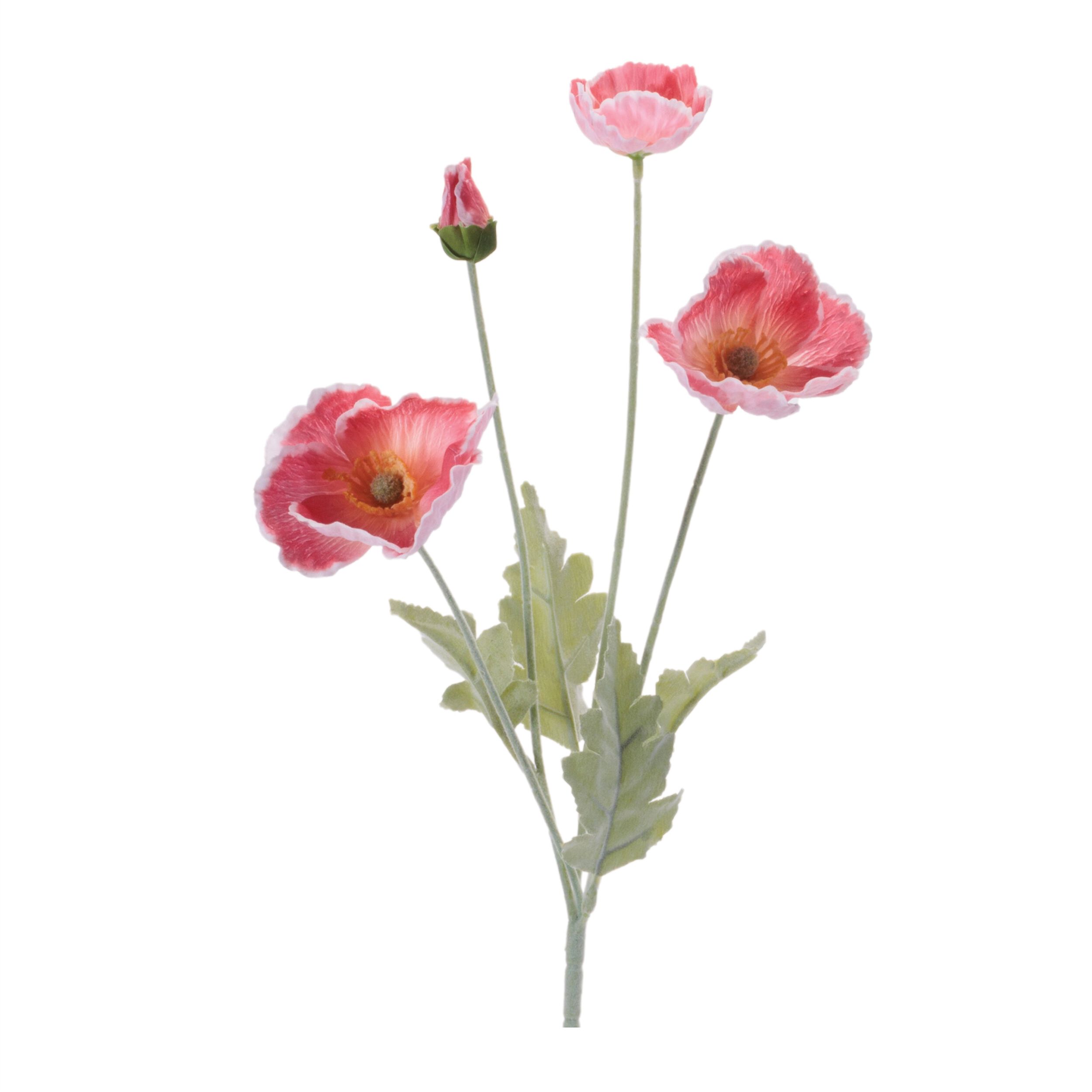 Poppy Floral Spray Set of 6, RED GREEN, hi-res image number 0