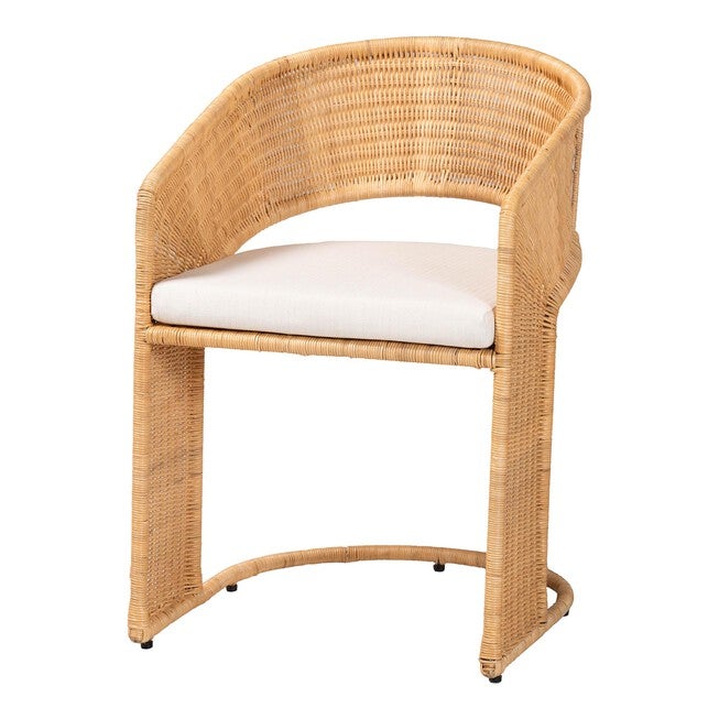 bali & pari Palm Bohemian Light Honey Rattan Dining Chair, LIGHT HONEY, alternate image number 1