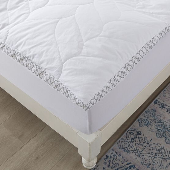 Cotton Quilted Dual Chamber 1.5 In. Feather Topper Mattress Toppers, , on-hover image number null