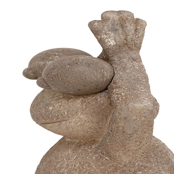 Brown Polystone Eclectic Frog Garden Sculpture, , alternate image number null