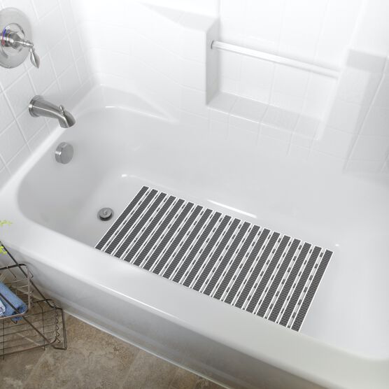 Slat Non-Slip Bath Tub and Shower Mat, Grey, , alternate image number null