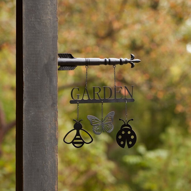 Butterfly Insect Garden Sign 15.5 inchesH, BLACK, alternate image number null