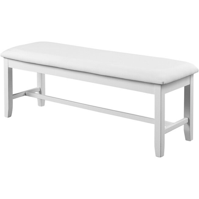Kendal Dining Bench, White, WHITE, alternate image number null