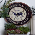 Set Of 2 Black Metal Farmhouse Wall Clock, , alternate image number null