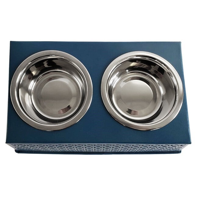 Mallard Blue Raised Pet Dog Feeder with Bowls, , alternate image number 2