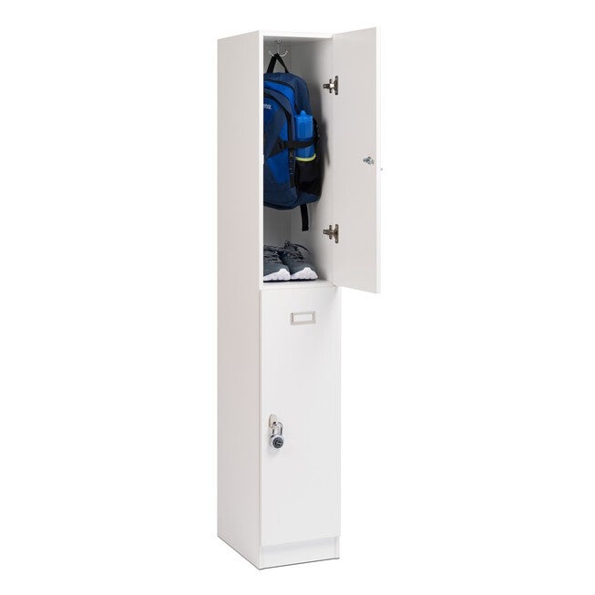Elite Double Tier Locker, White, , on-hover image number 1