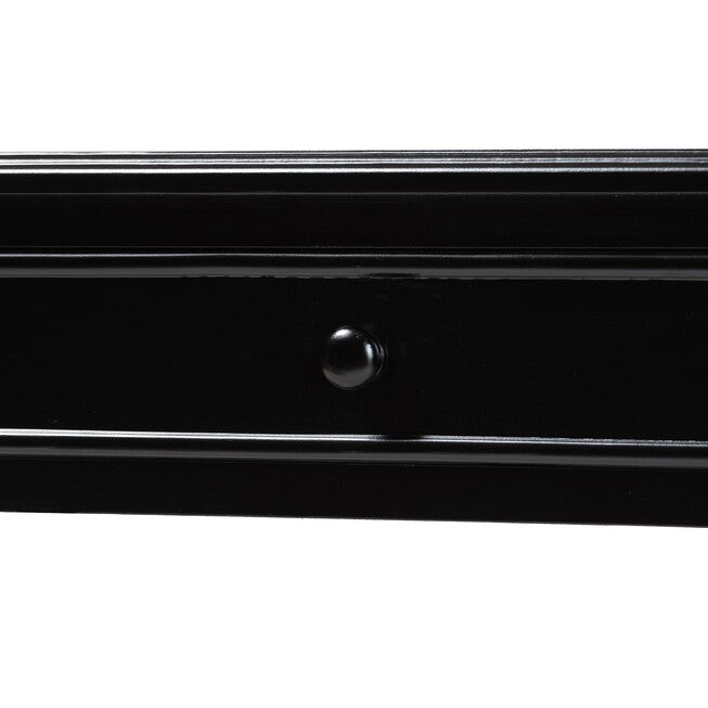 Malinda Classic Black Wood 2-Drawer Console Table with Spindle Legs, BLACK, alternate image number null