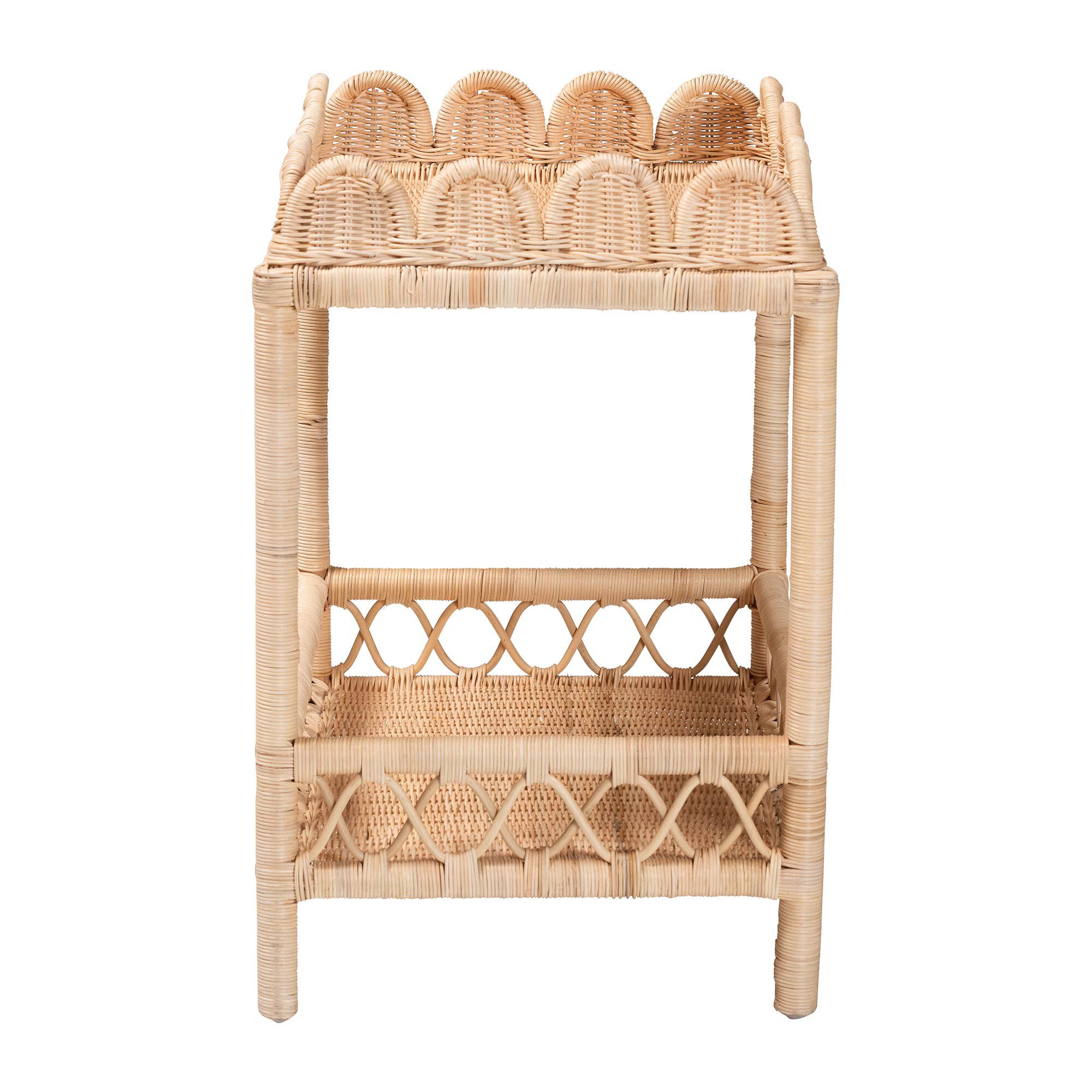 Eloisa Natural Rattan End Table, BROWN, alternate image number 3