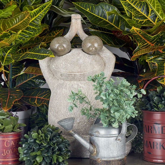 Brown Polystone Eclectic Frog Garden Sculpture, , alternate image number null