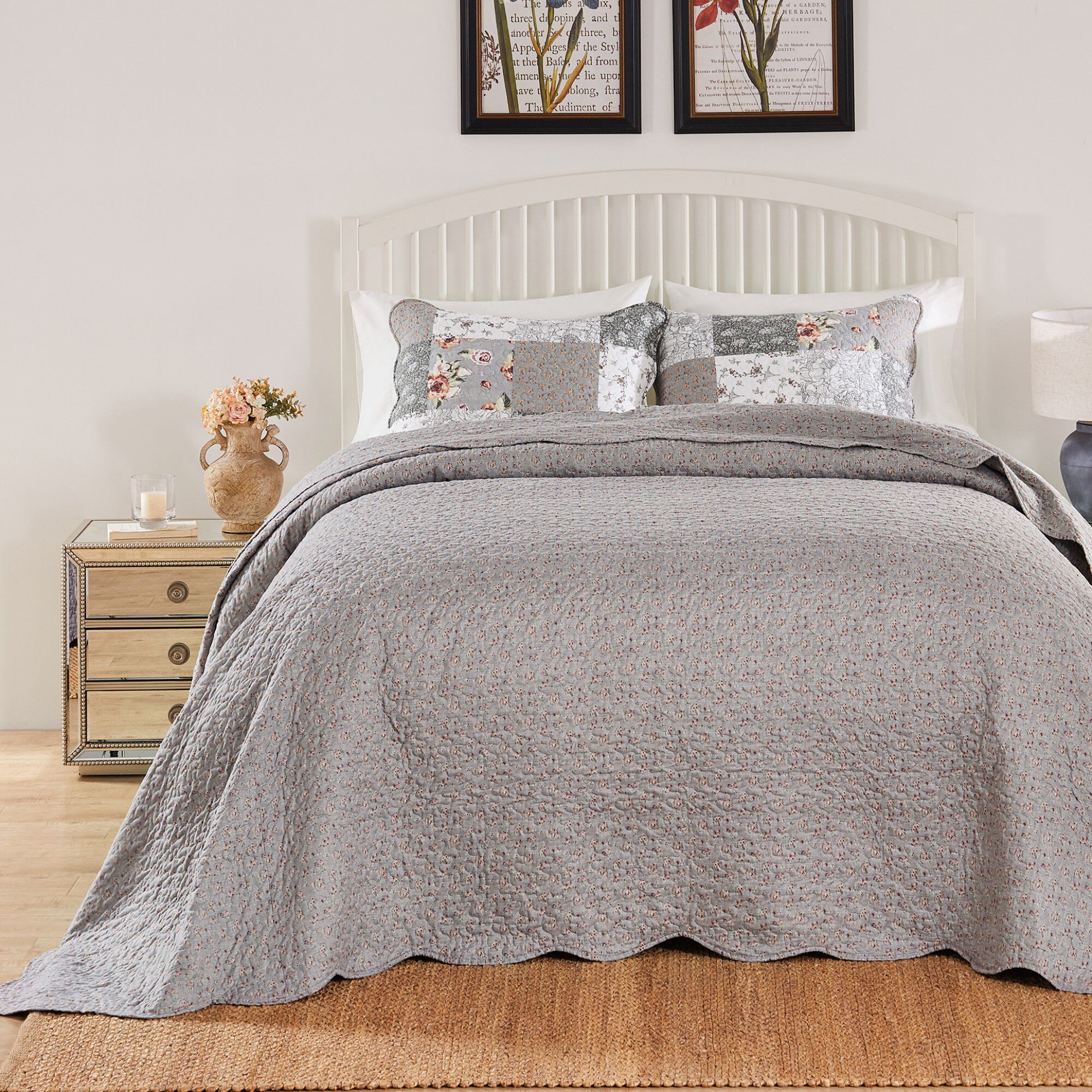 Giulia Reversible Cotton-Rich Bedspread Set, MULTI, alternate image number 2