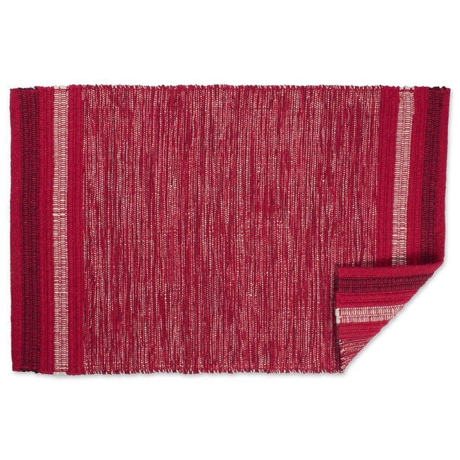 Variegated Red Handwoven Recycled Yarn Rug 2X3 Ft, , alternate image number 5