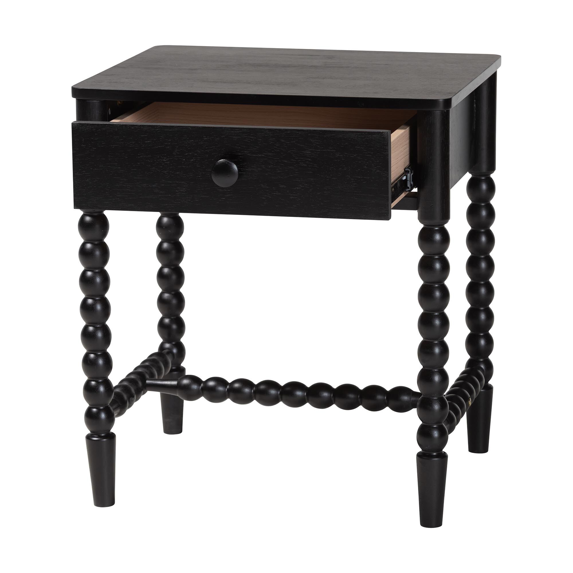 Brantley Spindle Nightstand, BLACK, alternate image number 2