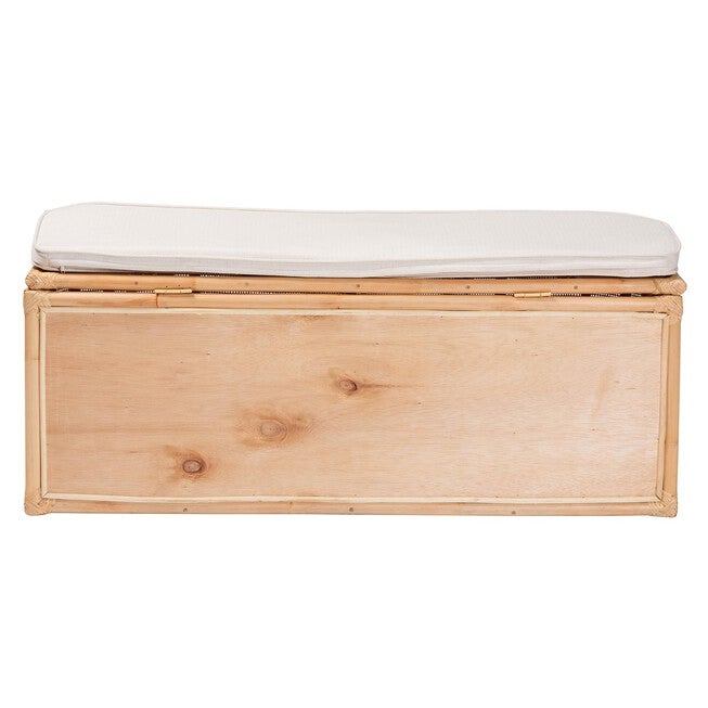 Ishana Bohemian Natural Rattan Storage Bench, , alternate image number 4
