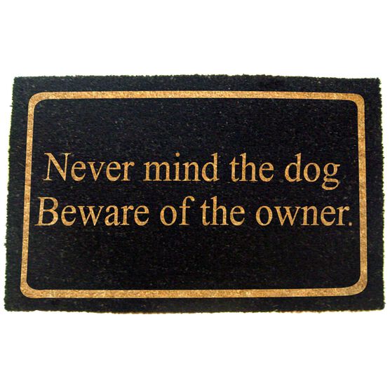 Never Mind The Dog Coir Mat With Vinyl Backing Floor Coverings, MULTI, hi-res image number null