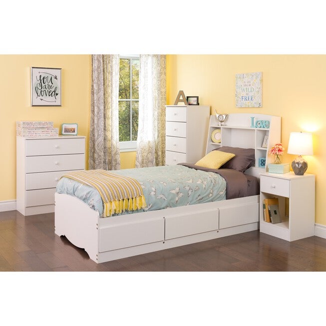 Astrid 4-Drawer Dresser with Acrylic Knobs, White, , alternate image number null