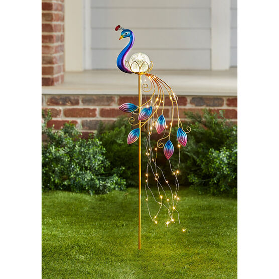Pre-Lit Peacock Garden Stake, MULTI, hi-res image number null