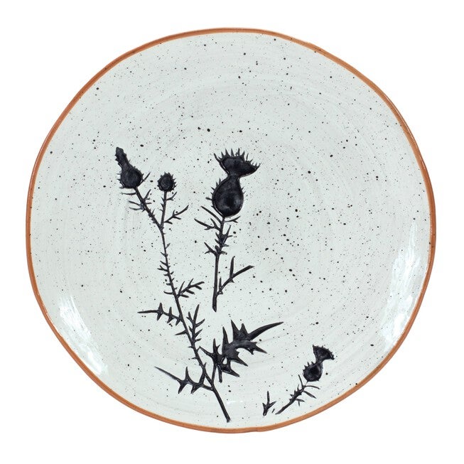 Plate (Set of 4) 8 inchesD Ceramic, BLACK/WHITE, alternate image number null