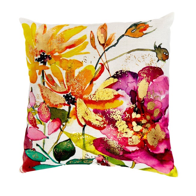 Floral Decorative Pillow, NAHLIA PRINT, hi-res image number 0