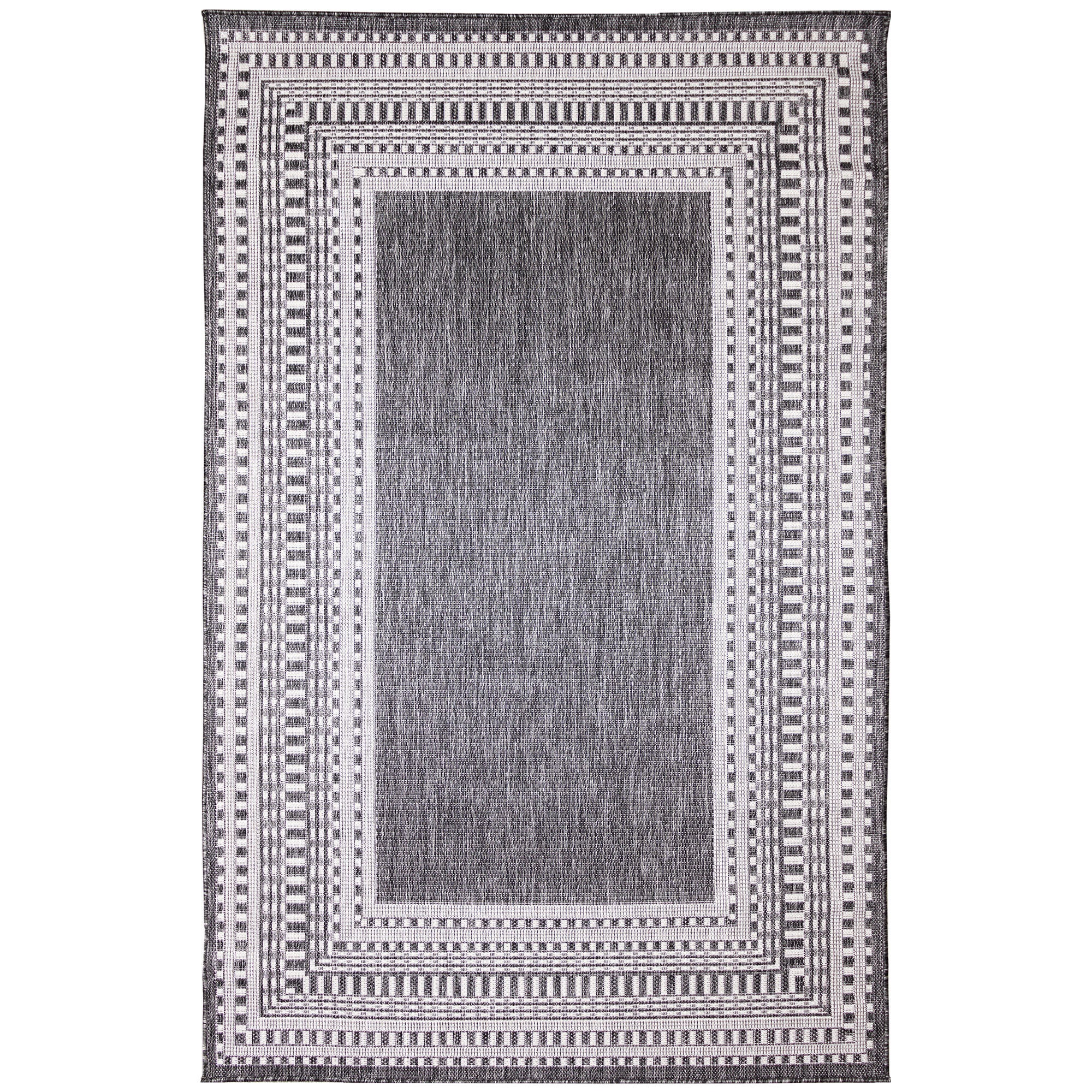 Liora Manne Malibu Etched Border Indoor/Outdoor Area Rug Charcoal 3'3" x 4'11