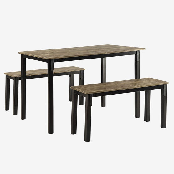 Boltzero Dining Table with 2 Benches, WASHED WALNUT, hi-res image number null