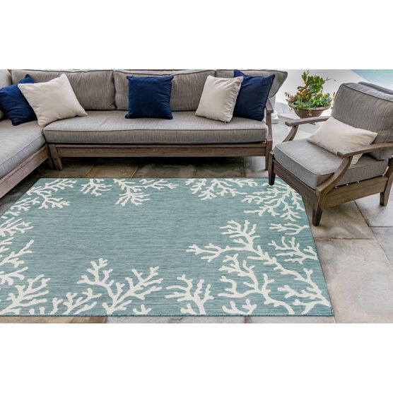Liora Manne Carmel Coral Border Indoor/Outdoor Rug 23"X7'6", , alternate image number null