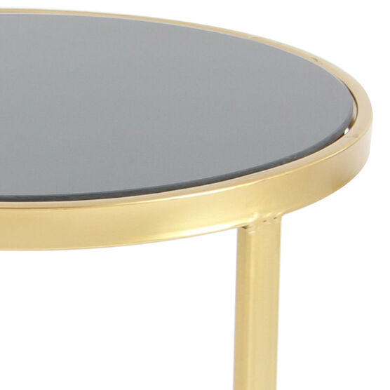 Set of 3 Gold Metal Traditional Accent Table, 21", 19", 17", , alternate image number null