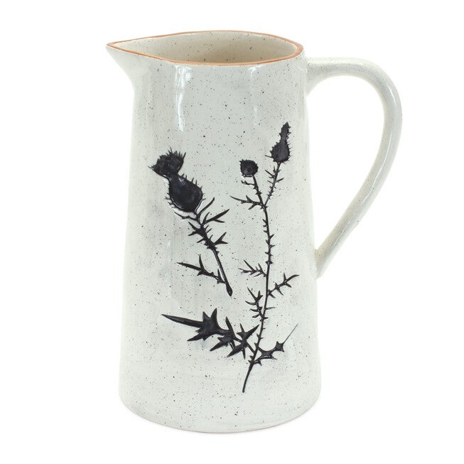 Pitcher (Set of 2) 10 inchesH Ceramic, WHITE/BLACK, alternate image number null