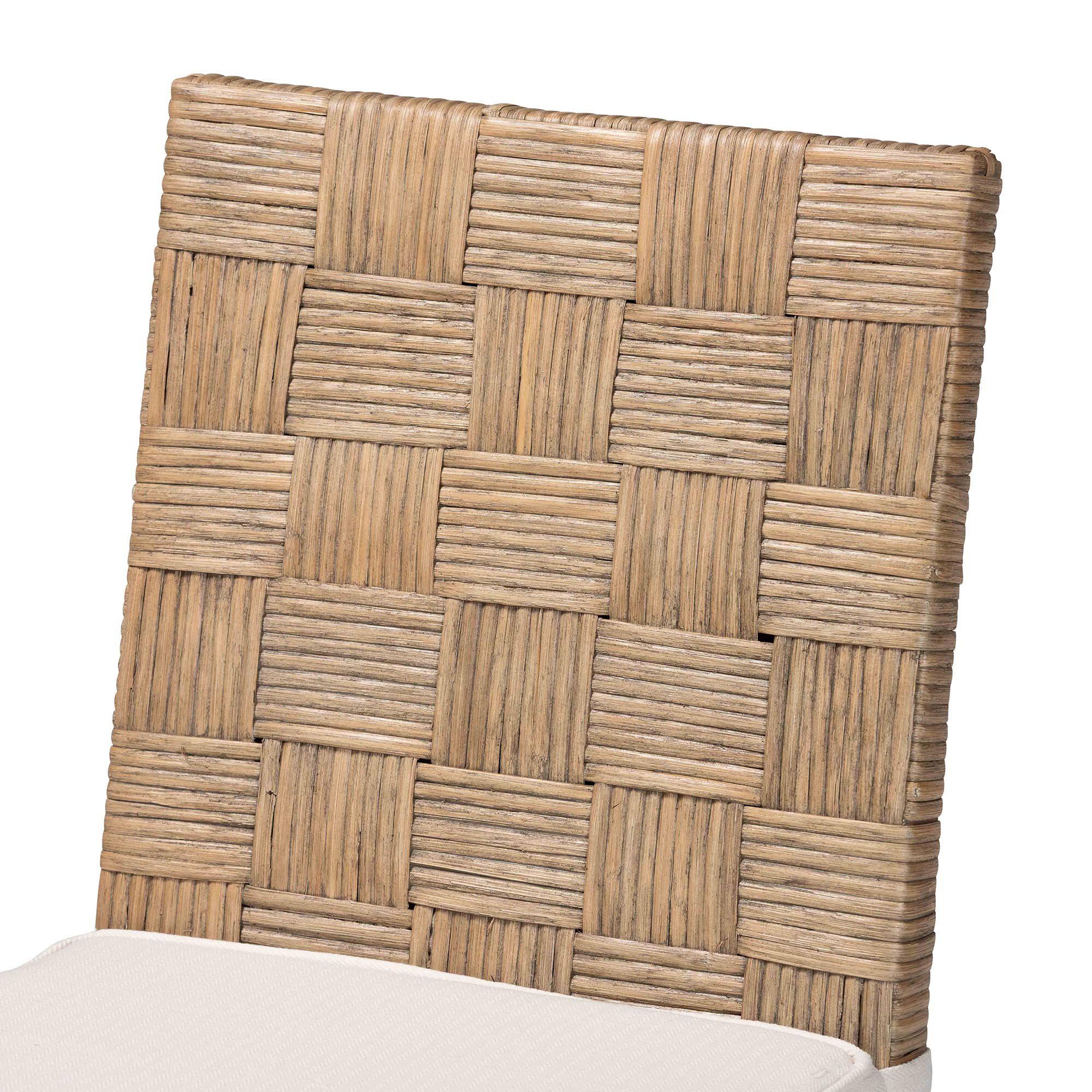 Fatima Natural Rattan Dining Chair with Cushion, GREY, alternate image number 5