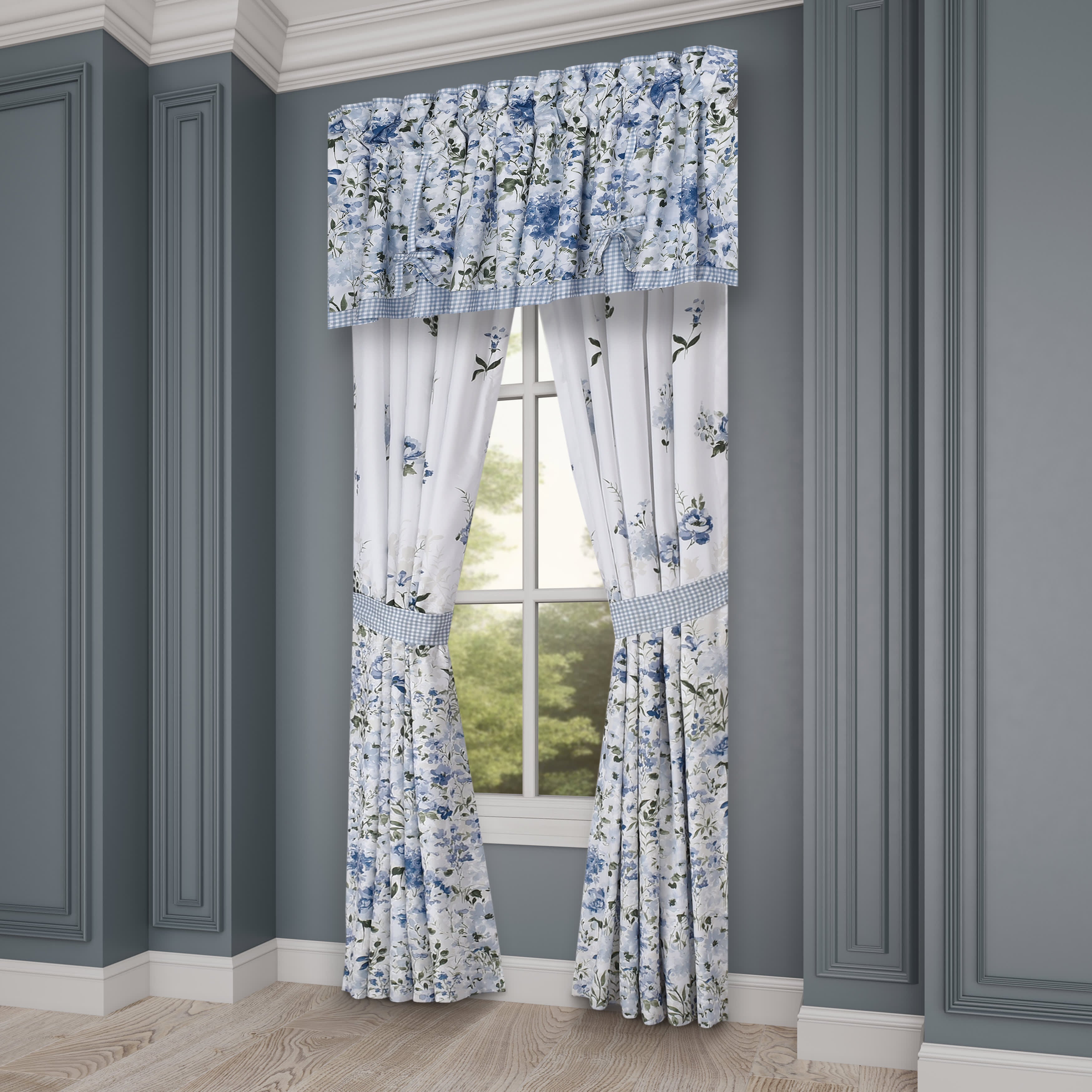 Kourtney Tieup Window Valance, BLUE, alternate image number null