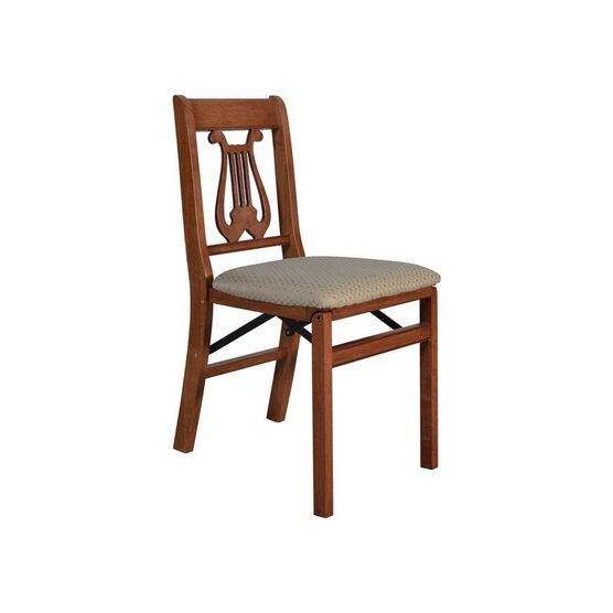 Music Back Wood Folding Chairs, Set Of 2, CHERRY, hi-res image number null