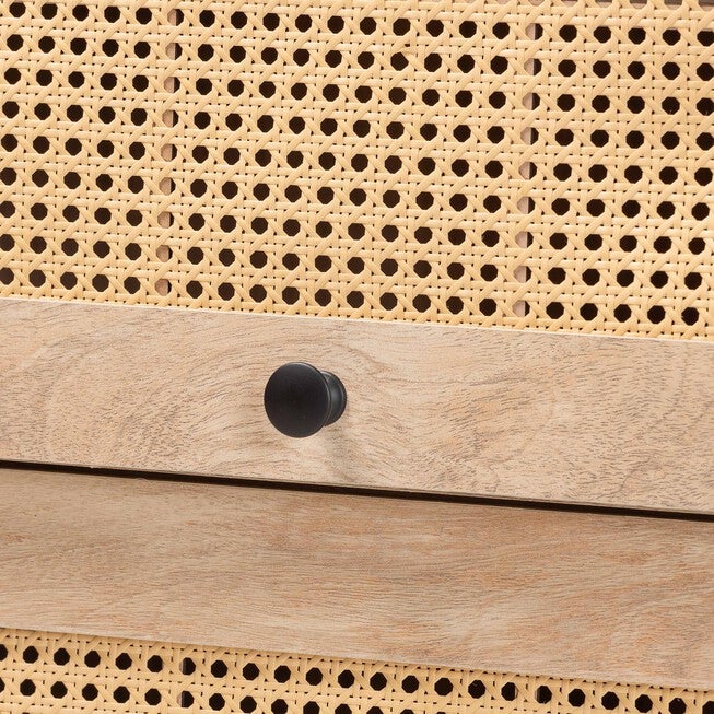 Malcolm Mid-Century Modern Oak Brown Wood Shoe Cabinet with Flipper Doors, OAK, alternate image number 5