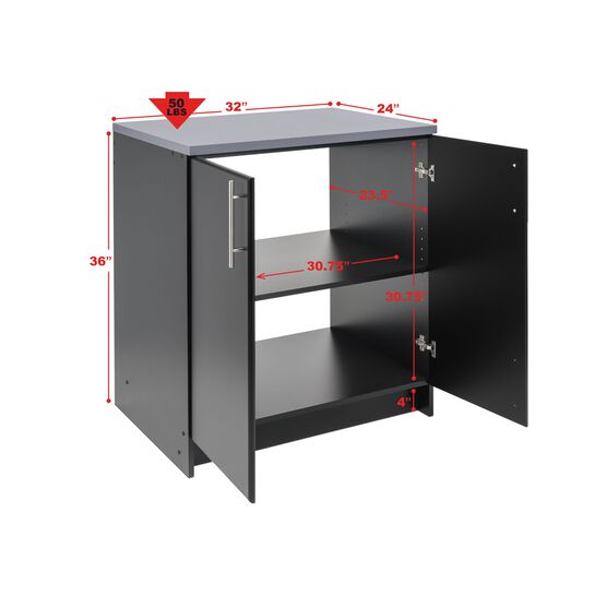 Elite 32" Base Cabinet, Black, , alternate image number null
