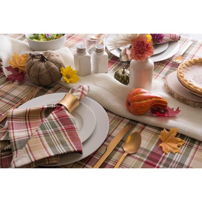 Give Thanks Plaid Tablecloth 70 Round, , on-hover image number 1