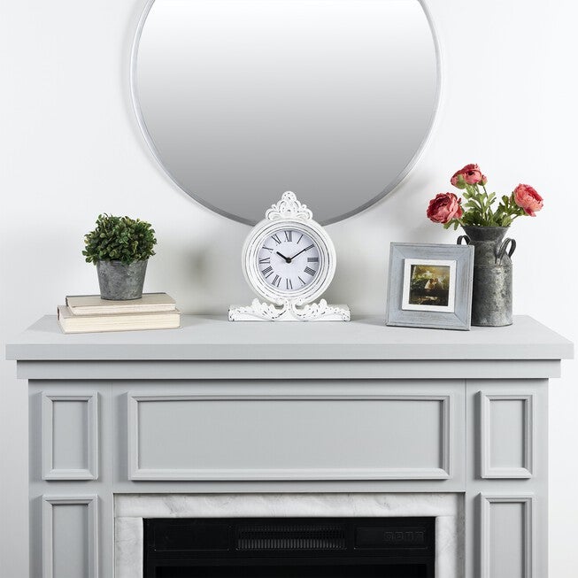 George Antique Metal Table Top Clock, , alternate image number null