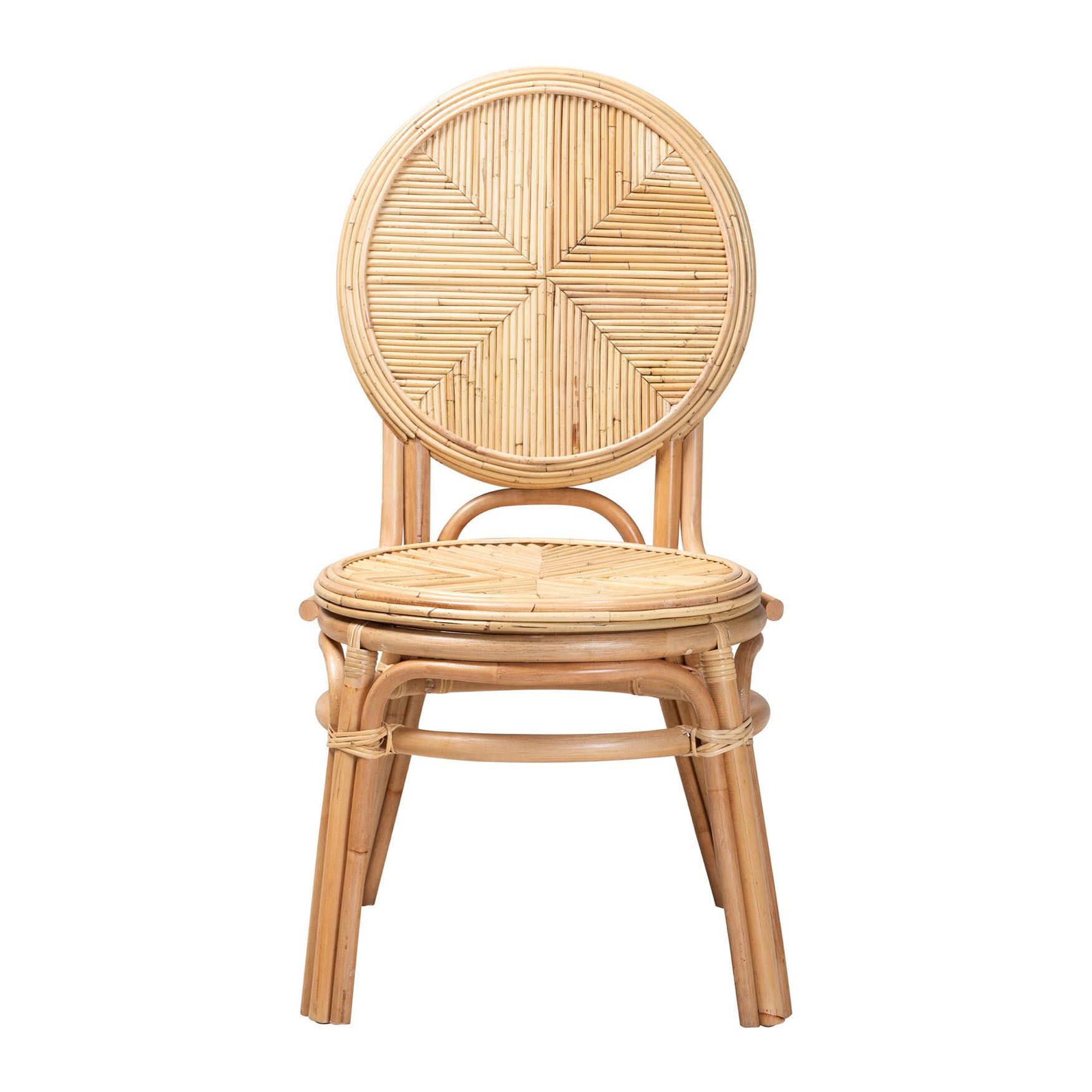 Carita Modern Bohemian Natural Brown Rattan Dining Chair, , on-hover image number 1