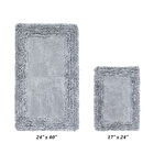 Shaggy Border Bath Rug Mat, 2 Pc Set, (17" X 24" | 24" X 40"), SILVER, hi-res image number null
