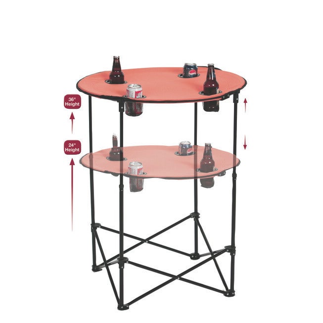 Portable Round Tailgate Table, ORANGE, hi-res image number 0